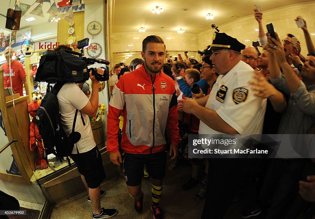 Arsenal players attend a Puma event in New York