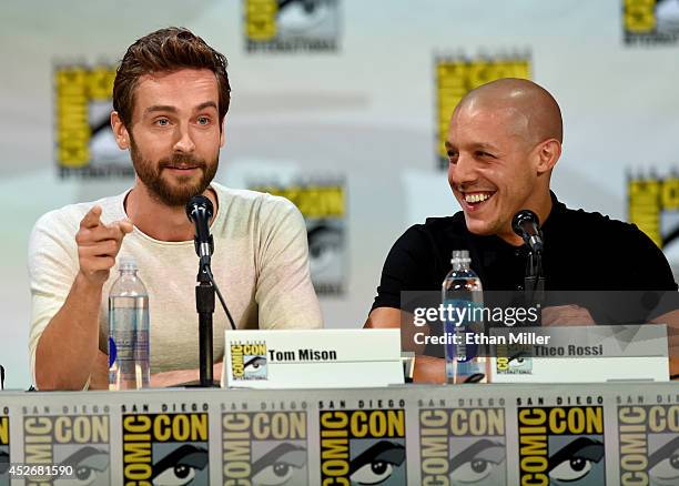 Actors Tom Mison and Theo Rossi attend the Entertainment Weekly: Brave New Warriors panel during Comic-Con International 2014 at the San Diego...