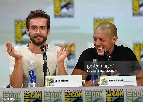 Actors Tom Mison and Theo Rossi attend the Entertainment Weekly: Brave New Warriors panel during Comic-Con International 2014 at the San Diego...