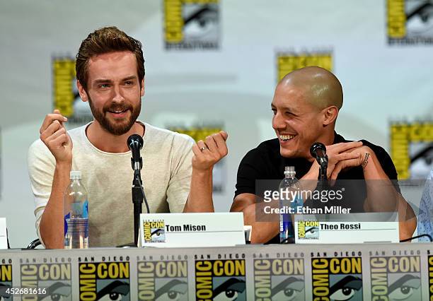 Actors Tom Mison and Theo Rossi attend the Entertainment Weekly: Brave New Warriors panel during Comic-Con International 2014 at the San Diego...