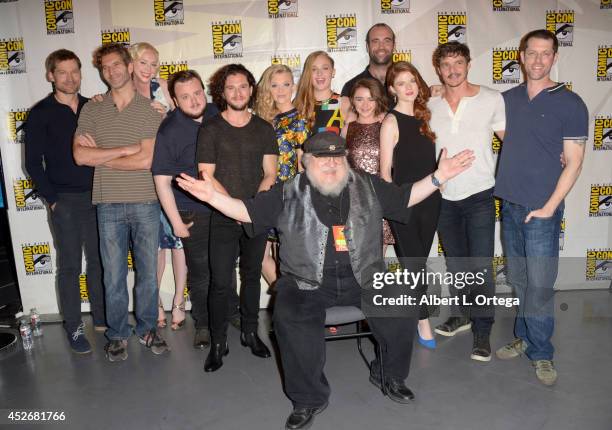 The cast and crew attend HBO's "Game Of Thrones" panel and Q&A during Comic-Con International 2014 at San Diego Convention Center on July 25, 2014 in...