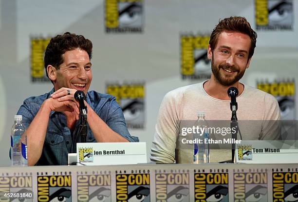 Actors Jon Bernthal and Tom Mison attend the Entertainment Weekly: Brave New Warriors panel during Comic-Con International 2014 at the San Diego...