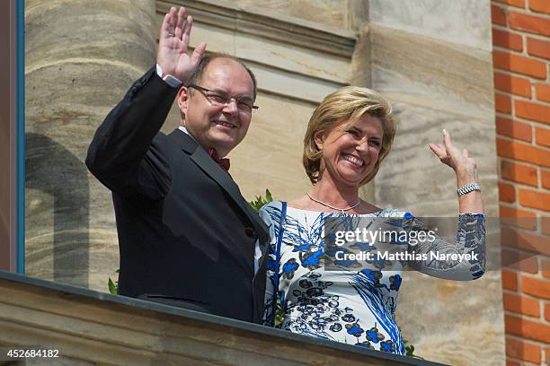 Dagmar Woehrl and Christian Schmidt attend the Bayreuth Festival Opening 2014 on July 25, 2014 in Bayreuth, Germany.