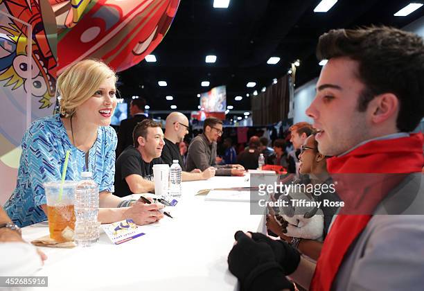 Actress Janet Varney signs autographs at the Legend of Korra signing at the 2014 San Diego Comic-Con International - Day 3 on July 25, 2014 in San...