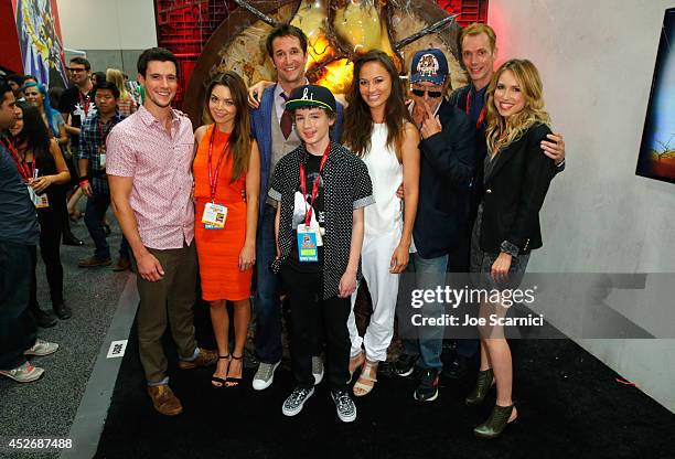 Actors Drew Roy, Scarlett Byrne, Noah Wyle, Maxim Knight, Moon Bloodgood, Will Patton, Doug Jones and Sarah Carter attend TNT at Comic-Con...