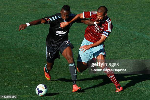 During the Football United New Zealand Tour 2014 match between Sydney FC and West Ham United at Westpac Stadium on July 26, 2014 in Wellington, New...