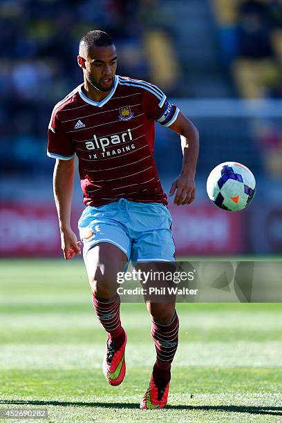 Winston Reid of West Ham during the Football United New Zealand Tour match between Sydney FC and West Ham United at Westpac Stadium on July 26, 2014...