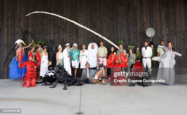 Christian Scheider & Tucker Marder with the cast of Kurt Vonnegut's Galapagos Chloe Dirksen, Nick Gregory, Terrence Fiore, Madeline Wise, W. Spencer...