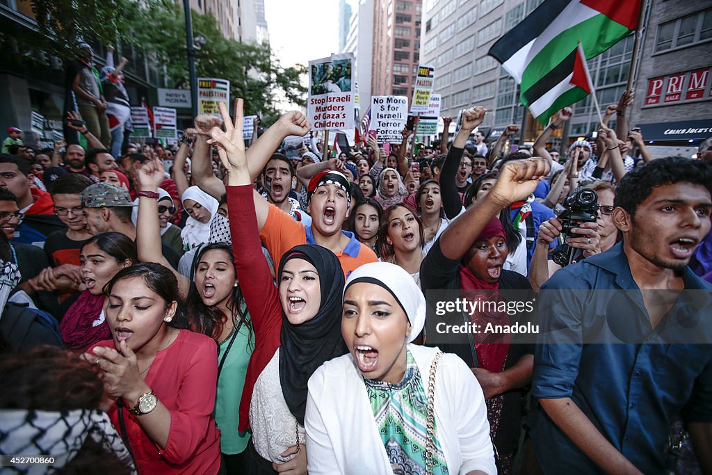 Thousands protest Israel's Gaza attack in New York