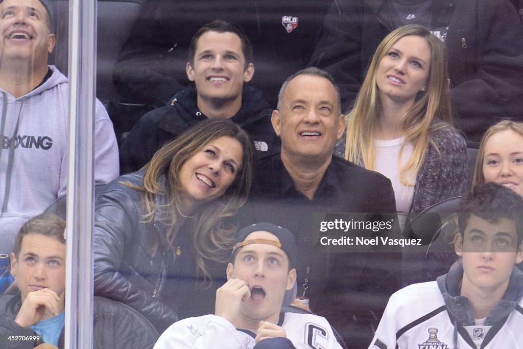 Celebrities At The Los Angeles Kings Game