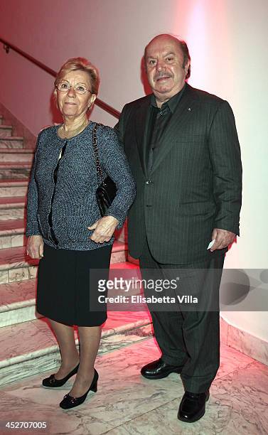 Lino Banfi and wife Lucia Zagaria attend The Children For Peace Benefit Gala Ceremony at Spazio Novecento on November 30, 2013 in Rome, Italy.