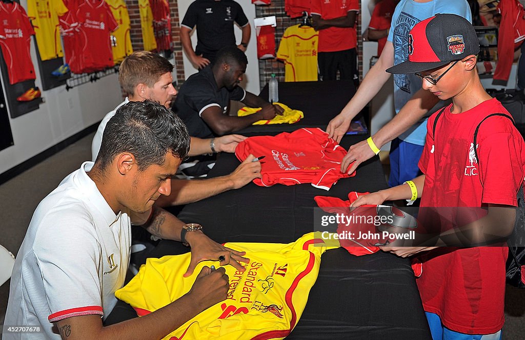 Liverpool FC Team Members And Legends Visit World Futbol Boston For Signing Session