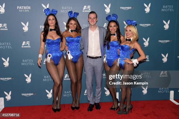 Miss August 2000 Summer Altice, Miss September 2012 Alana Campos, Cooper Hefner, 2013 Playmate of the Year Raquel Pomplun, and Miss May 2014 Dani...