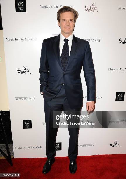 Actor Colin Firth attends the premiere of "Magic in the Moonlight" at Linwood Dunn Theater at the Pickford Center for Motion Study on July 21, 2014...