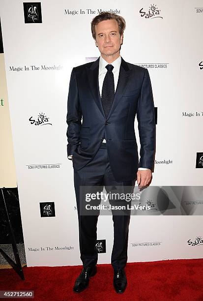 Actor Colin Firth attends the premiere of "Magic in the Moonlight" at Linwood Dunn Theater at the Pickford Center for Motion Study on July 21, 2014...