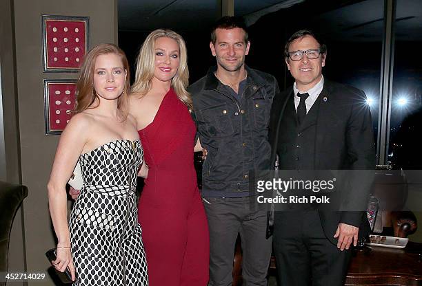 Actors Amy Adams, Elisabeth Rohm, Bradley Cooper, and director David O. Russell attend PANDORA Jewelry and Moto X present 'American Hustle' at cinema...