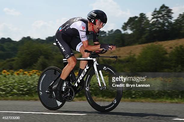 Haimar Zubeldia of Spain and Trek Factory Racing in action during the twentieth stage of the 2014 Tour de France, a 54km individual time trial stage...