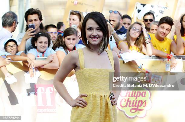 Marta Gastini attends Giffoni Film Festival blue carpet on July 26, 2014 in Giffoni Valle Piana, Italy.