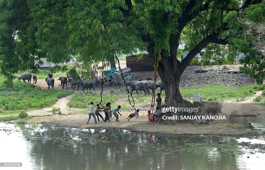 INDIA-CHILDREN-SWING