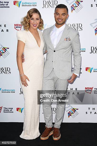 Jules Sebastian and Guy Sebastian arrive at the 27th Annual ARIA Awards 2013 at the Star on December 1, 2013 in Sydney, Australia.