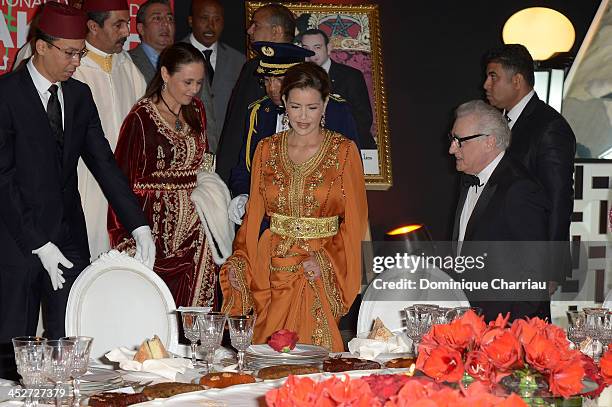 Princess Lalla Meryem of Morocco and director and Jury President Martin Scorsese attend the Royal Gala Dinner during the 13th Marrakech International...