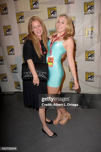 Actresses Jennifer Schwalbach Smith and Harley Quinn Smith attend The Musk Of Tusk: An Evening With Kevin Smith during Comic-Con International 2014...