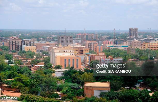 An aerial view taken on July 26, 2014 shows the city of Ouagadougou, Burkina Faso. AFP PHOTO/ SIA KAMBOU / AFP PHOTO / Sia KAMBOU