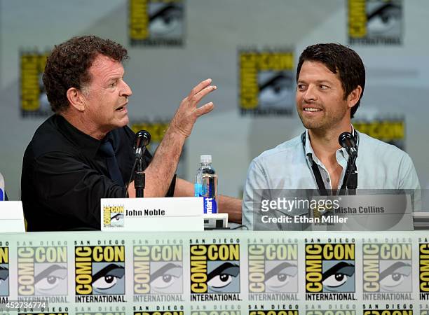 Actors John Noble and Misha Collins attend the TV Guide Magazine: Fan Favorites panel during Comic-Con International 2014 at the San Diego Convention...