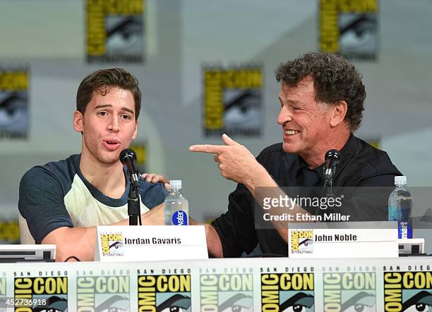 Actors Jordan Gavaris and John Noble attend the TV Guide Magazine: Fan Favorites panel during Comic-Con International 2014 at the San Diego...