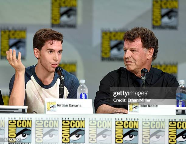 Actors Jordan Gavaris and John Noble attend the TV Guide Magazine: Fan Favorites panel during Comic-Con International 2014 at the San Diego...