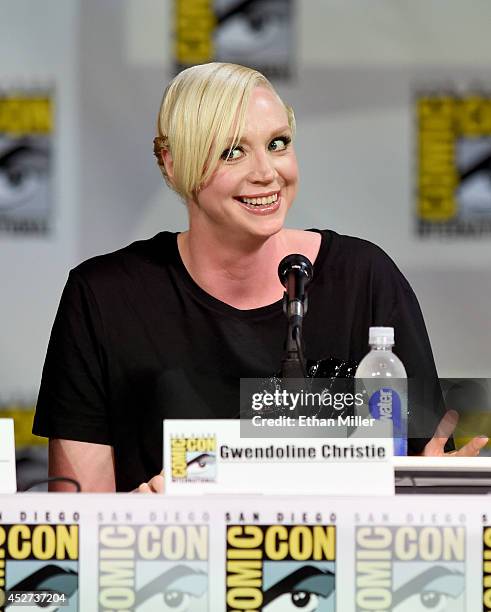 Actress Gwendoline Christie attends the TV Guide Magazine: Fan Favorites panel during Comic-Con International 2014 at the San Diego Convention Center...
