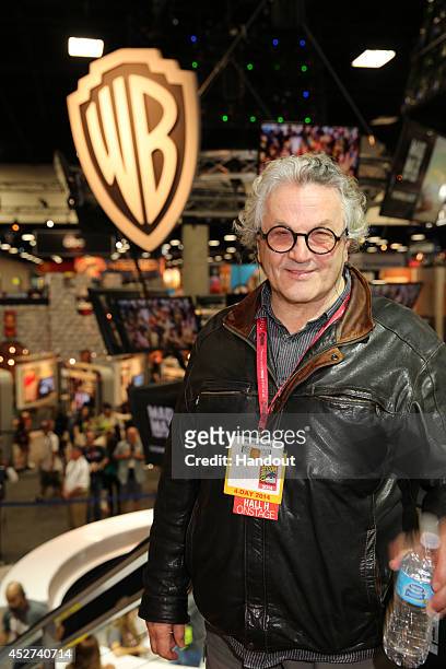 In this handout photo provided by Warner Bros, George Miller of "Mad Max: Fury Road" attend Comic-Con International 2014 on July 26, 2014 in San...