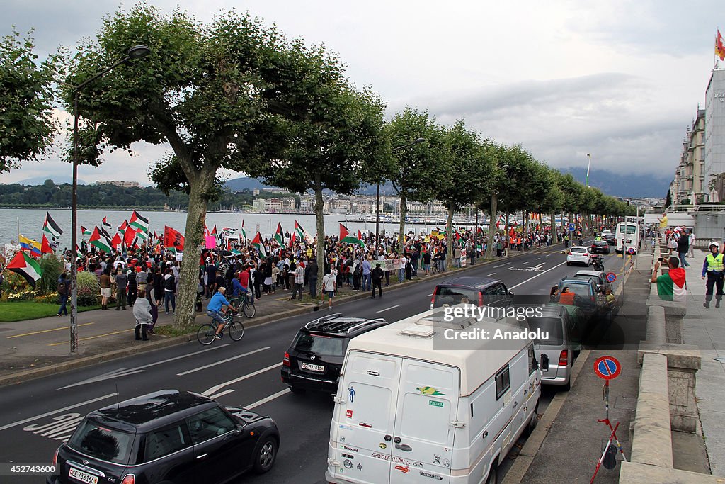 Pro-Palestinians in Geneva protest Israeli attacks on Gaza