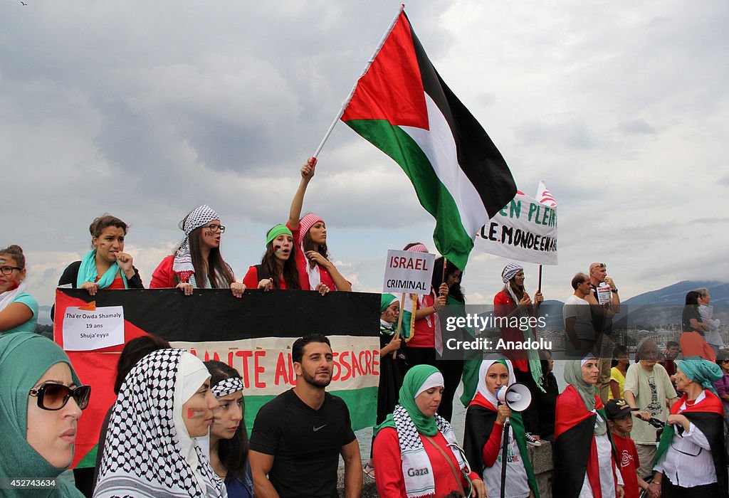 Pro-Palestinians in Geneva protest Israeli attacks on Gaza