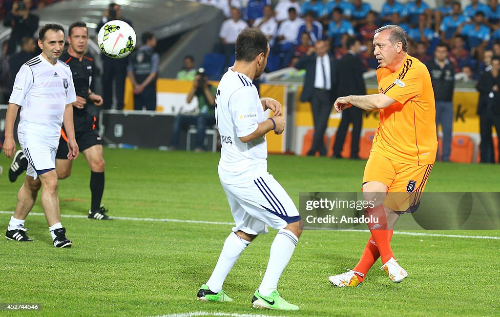 Turkish PM Erdogan played the first match of the newly opened Basaksehir Fatih Terim stadium