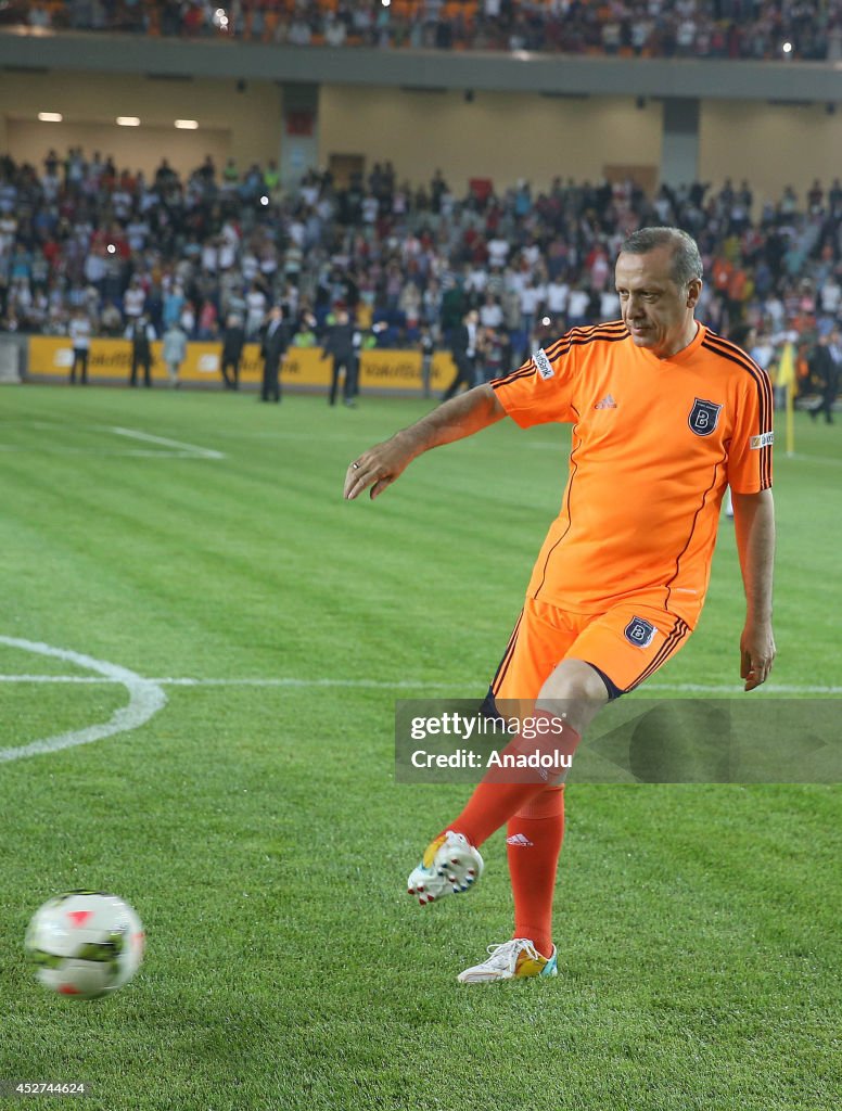 Turkish PM Erdogan played the first match of the newly opened Basaksehir Fatih Terim stadium