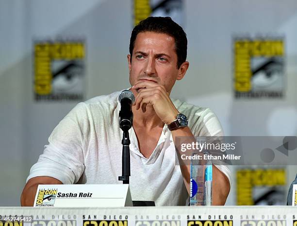 Actor Sasha Roiz attends the "Grimm" season four panel during Comic-Con International 2014 at the San Diego Convention Center on July 26, 2014 in San...