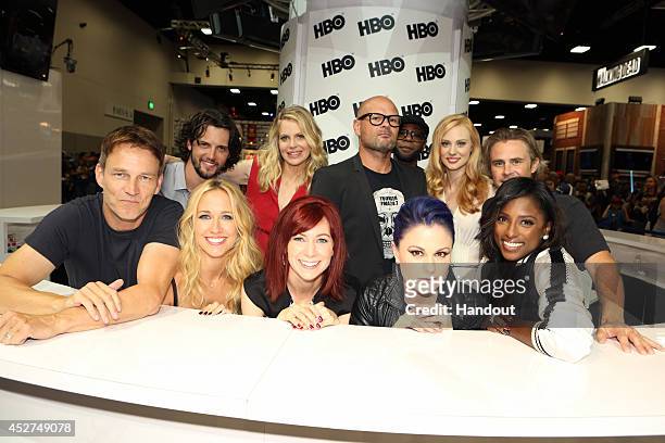 In this handout photo provided by Warner Bros, Stephen Moyer, Anna Camp, Carrie Preston, Anna Paquin and Rutina Wesley, Nathan Parsons, Kristin Bauer...