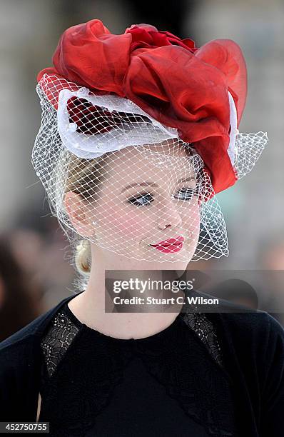 Members of the public skate during a special session where skaters were invited to wear extravagent and eccentric hats in tribute to Isabella Blow at...