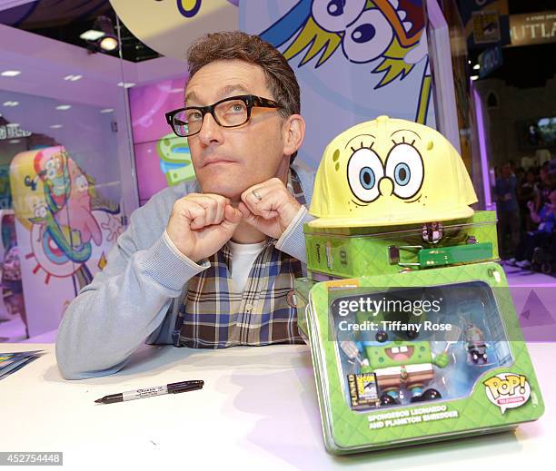 Actor Tom Kenny attends the SpongeBob SqaurePants signing at the 2014 San Diego Comic-Con International - Day 4 on July 26, 2014 in San Diego,...