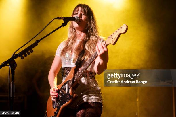 Lindsey Troy of Deap Vally performs on stage at Tramlines Festival at The Leadmill on July 26, 2014 in Sheffield, United Kingdom.