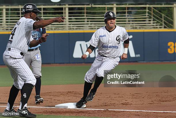 Oscar Robles runs to the third base during a match between Tigres de Quintana Roo and Guerreros de Oaxaca as part of the Mexican Baseball League 2014...