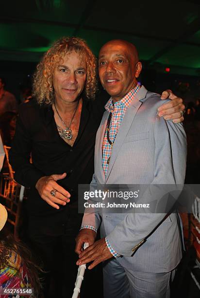 David Bryan of Bon Jovi and Co-Founder, Rush Philanthropic Arts Foundation Russell Simmons attend the 15th annual Art for Life Gala hosted by Russell...