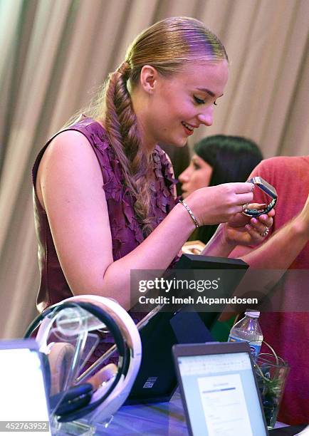 Actress Sophie Turner attends the Samsung Galaxy VIP Lounge at Comic-Con International 2014 at Hard Rock Hotel San Diego on July 26, 2014 in San...