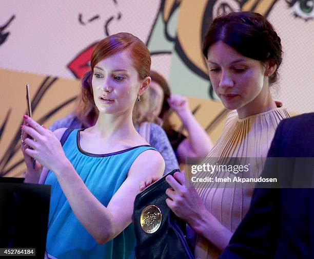 Actresses Lotte Verbeek and Caitriona Balfe attend the Samsung Galaxy VIP Lounge at Comic-Con International 2014 at Hard Rock Hotel San Diego on July...