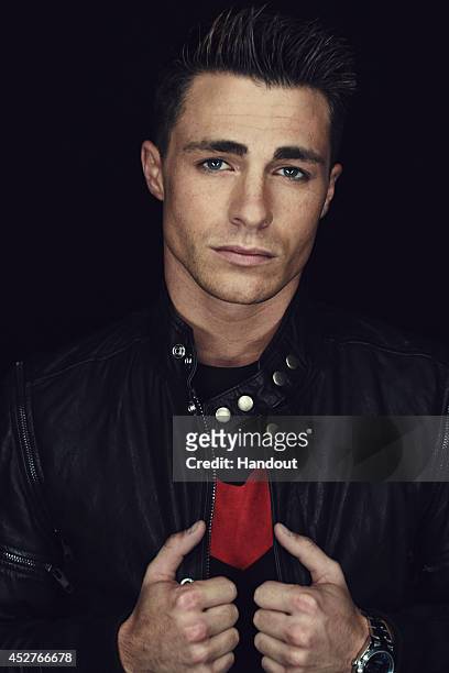In this handout photo provided by Warner Bros, Colton Haynes of "Arrow" attendss Comic-Con International 2014 on July 26, 2014 in San Diego,...