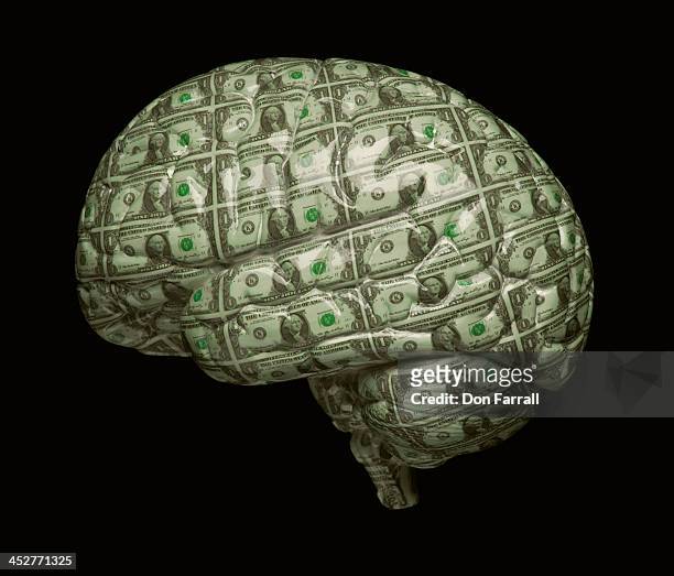 money brain - brain money stockfoto's en -beelden