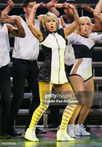 Personality / Dancer Julianne Hough performs in the "Move Live On Tour" concert at the Orpheum Theatre on July 26, 2014 in Los Angeles, California.