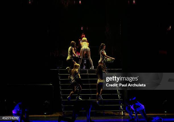 Personality / Dancer Julianne Hough performs in the "Move Live On Tour" concert at the Orpheum Theatre on July 26, 2014 in Los Angeles, California.