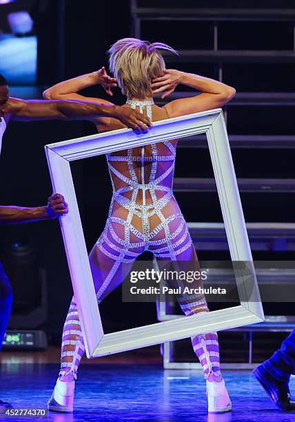 Personality / Dancer Julianne Hough performs in the "Move Live On Tour" concert at the Orpheum Theatre on July 26, 2014 in Los Angeles, California.